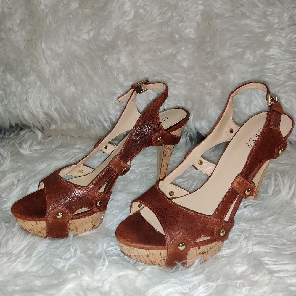 Guess brown heels